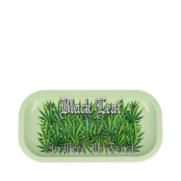 Black Leaf Rolling Tray In Weed We Trust