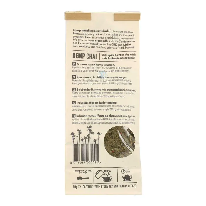 Dutch Harvest Hennep Thee Hemp Chai Bio