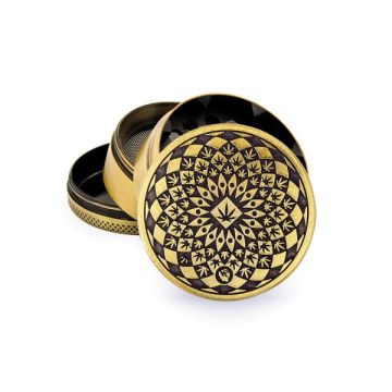 Fire Flow Grinder 4 Parts Gold Leaf Pattern
