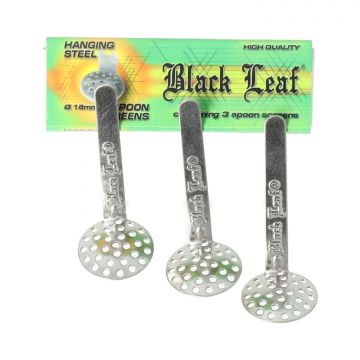 Black Leaf Stainless Steel Spoon Screens 18mm