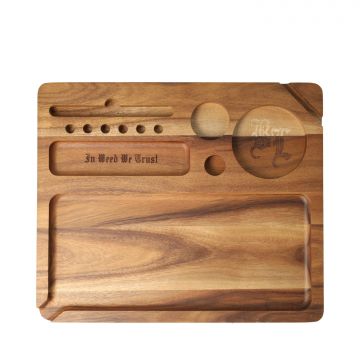 Black Leaf Acacia Wood Rolling Tray