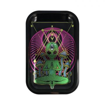 Fire Flow Rolling Tray Trippy Alien Metallic