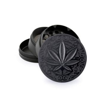 Fire Flow Grinder 4 Parts Black Trance Leaf